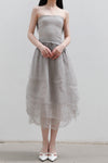 Marc Le Bihan Silk Skirt Six-layer Gauze 25930 Series French Hand-dyed MLB-25930-QHUI Light Gray Gris Clair
